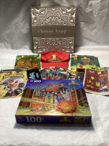 Vintage (90’s) Power Rangers Merch Lot, Including MB 100 Piece Puzzle - NIB