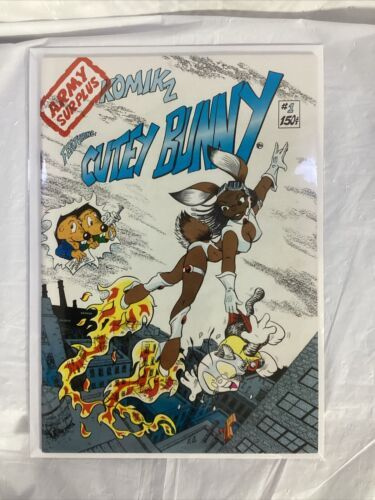 RARE Vintage Comic Book - CUTEY BUNNY #1 - Army Surplus Komikz 1982 - NM+/MINT