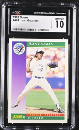 GEM MINT 10 - 1992 Score Juan Guzman #424 - CGC