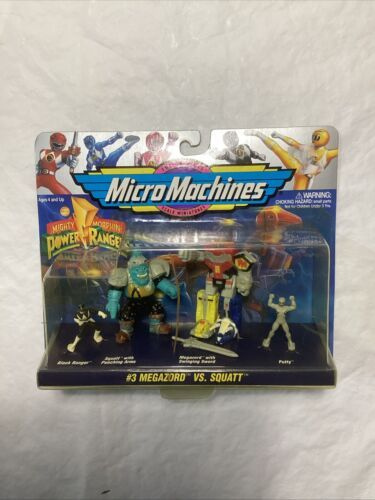 Power Rangers Micro Machines #3 MEGAZORD VS SQUATT Figure Set 1994 Galoob 74710
