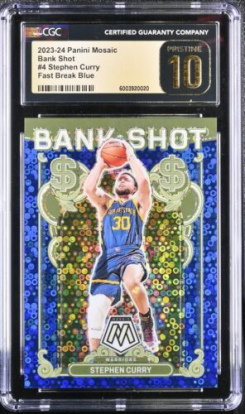 2023-24 Mosaic Stephen Curry #4 FAST BREAK BLUE /85 CGC PRISTINE 10