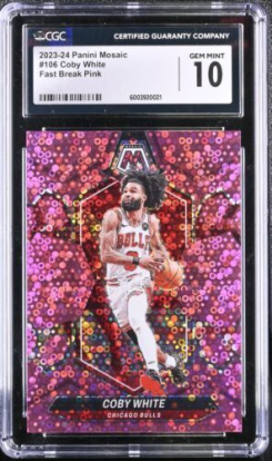 2023-24 Mosaic Cason Wallace #218 Fast Break Purple 12 /50 CGC 9 MINT