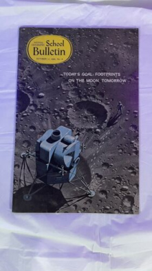 Vintage National Geographic School Bulletin 1966 Today's Goal Footprints on Moon