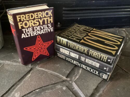 Frederick Forsyth LOT - 4 HC Books w/ DJs, Including 3 1st Print & 1 BCE -  GOOD