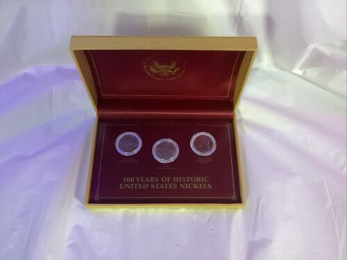 100 Years Of Historic United States Nickels with Box