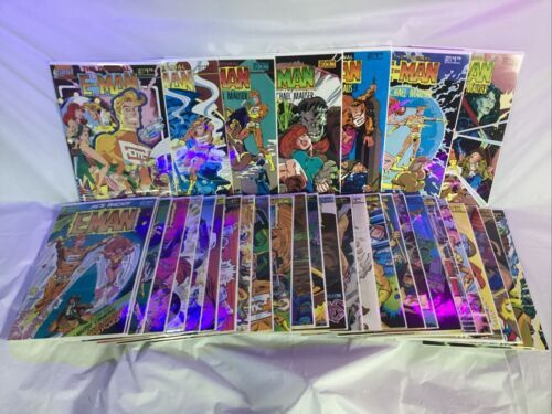 Lot of 47 Vintage (80’s) E-Man Comic Books from First Comics - All NM - #1 x 2