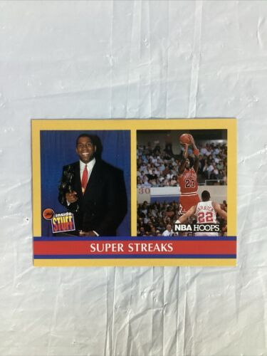 NM - Michael Jordan, Magic Johnson - NBA Hoops 1990 - Behind Super Streaks #385