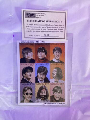 International Collectors Society Stamp - John Lennon/Give Peace A Chance - 6833