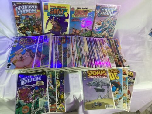 Mixed Lot of Sergio Aragones Comics - Destroyer Duck, Groo, Mighty Magnor - NM+