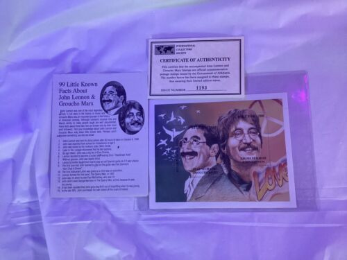 JOHN LENNON & GROUCHO MARX Certified Stamp Sheets From Abkhazia - Buy 1 or More