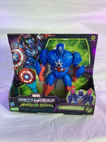 Unopened Hasbro Marvel Mech Strike Monster Hunters Captain America 8" Figure