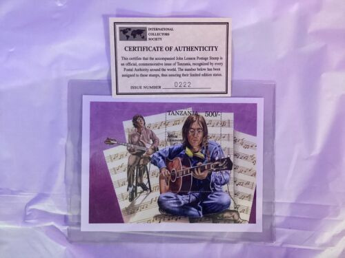 International Collectors Society Stamp / John Lennon / COA #0222 / Significant #