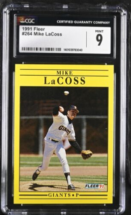 1991 Fleer Mike LaCoss #264 CGC 9